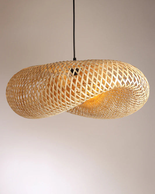 Rustic Bamboo Hanging Lamp for Home Decor and Hall