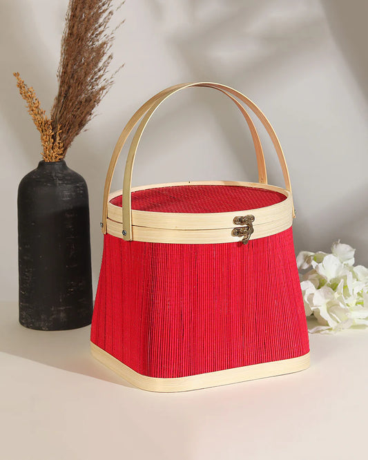 Multi-Purpose Bamboo Picnic Basket for Food, Picnic & Leisure Use