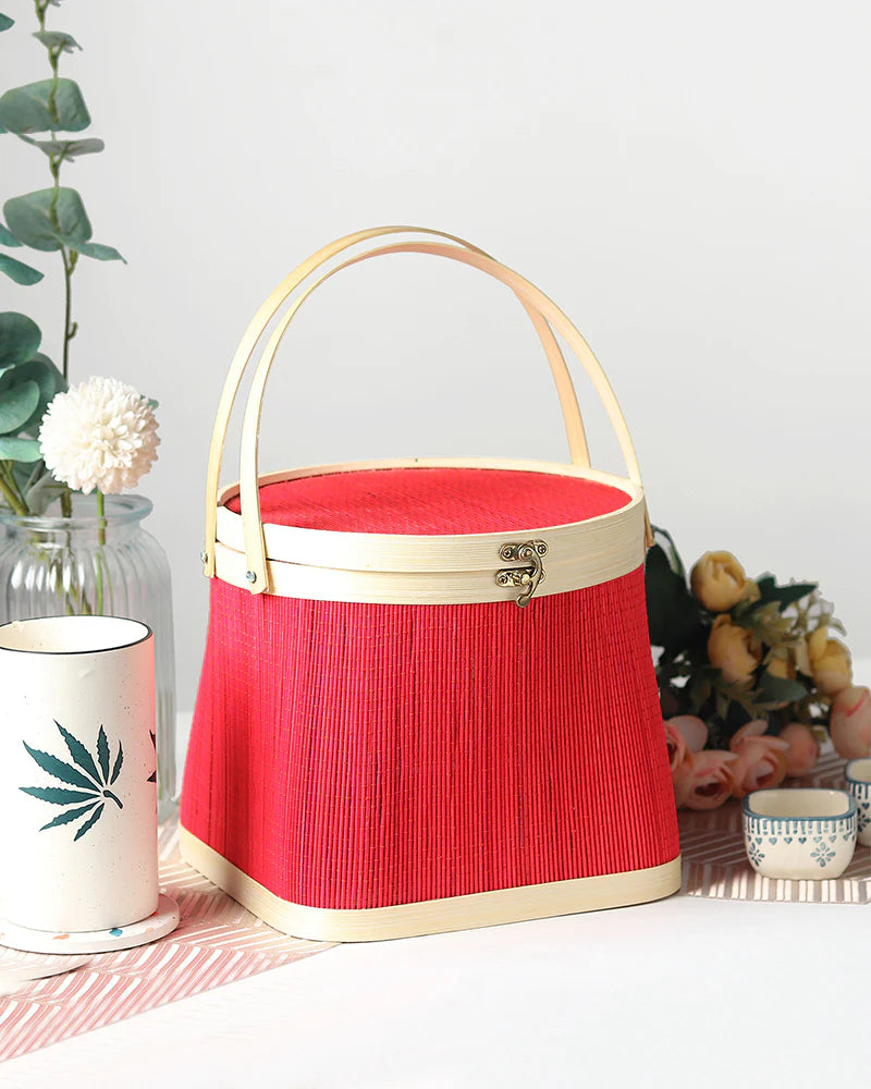 Multi-Purpose Bamboo Picnic Basket for Food, Picnic & Leisure Use