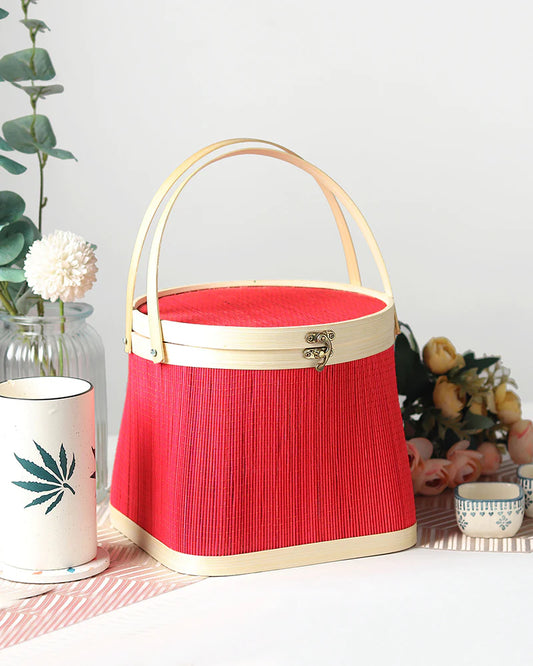 Multi-Purpose Bamboo Picnic Basket for Food, Picnic & Leisure Use