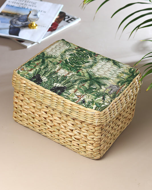 Seagrass Lid Storage Box | Storage Organiser | Jewellery Organisers Boxes
