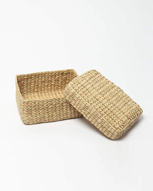 Handwoven Seagrass Organizer Box for Jewelry & Small Essentials