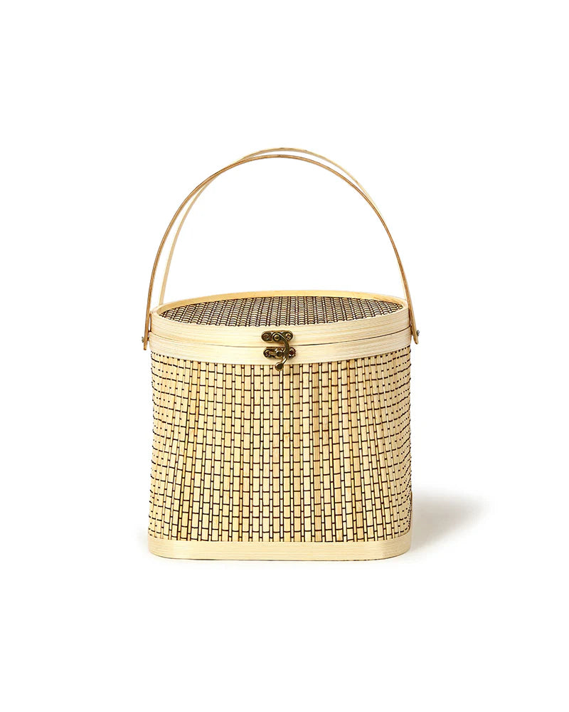 Eco-Friendly Bamboo Picnic Basket for Beach, Park & Picnic Days