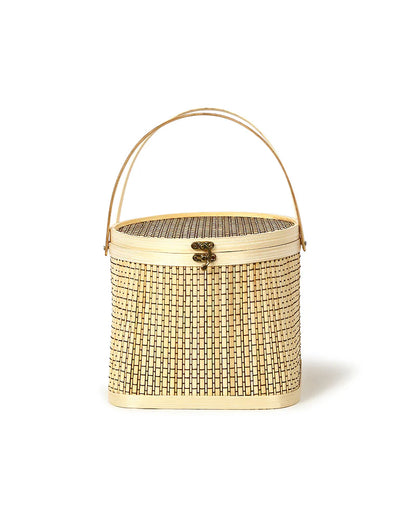 Eco-Friendly Bamboo Picnic Basket for Beach, Park & Picnic Days