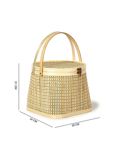 Eco-Friendly Bamboo Picnic Basket for Beach, Park & Picnic Days