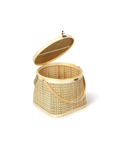 Eco-Friendly Bamboo Picnic Basket for Beach, Park & Picnic Days