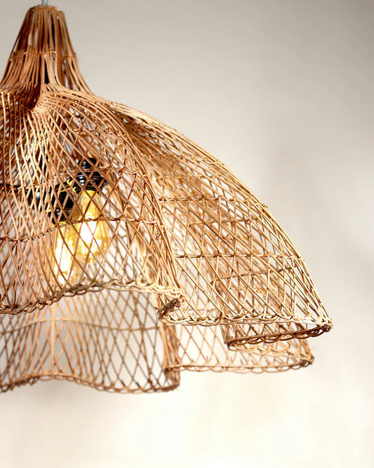 Minimalist Rattan Ceiling Light for Balcony and Living Room