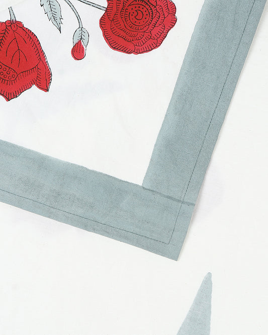 Jaipur Handblock Printed 100% Premium Cotton King Bed Sheet Set with Coordinated Pillow Covers