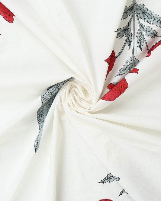 Jaipur Handblock Printed 100% Premium Cotton King Bed Sheet Set with Coordinated Pillow Covers