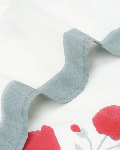 Jaipur Handblock Printed 100% Premium Cotton King Bed Sheet Set with Coordinated Pillow Covers