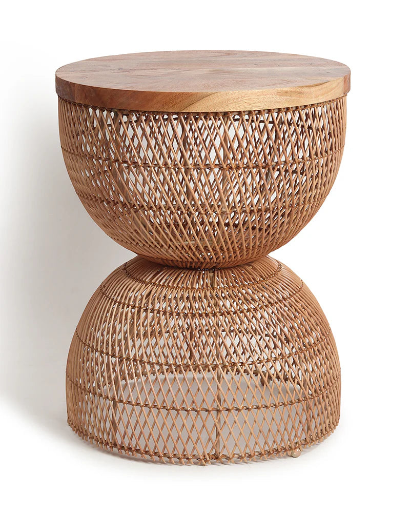 Brown Rattan Stool for Home Styling and Corner Display