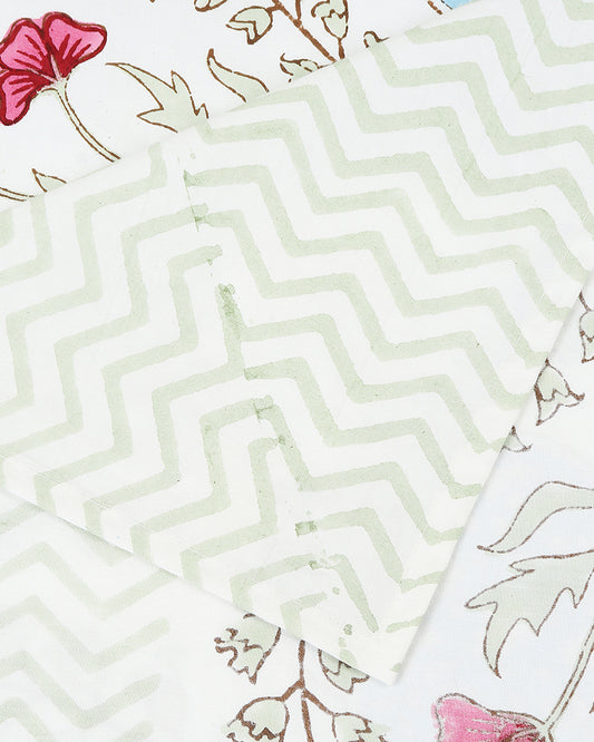 Elegant Jaipur Handblock Printed 100% Premium Cotton King Size Bed Sheet with 2 Pillow Covers