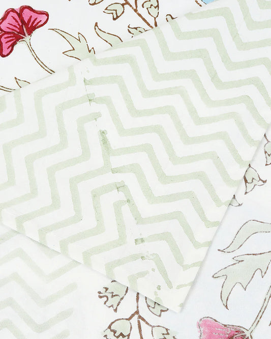 Elegant Jaipur Handblock Printed 100% Premium Cotton King Size Bed Sheet with 2 Pillow Covers