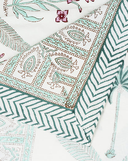 Artisanal Jaipur Handblock Printed 100% Premium Cotton King Bed Sheet with Matching Pillow Covers