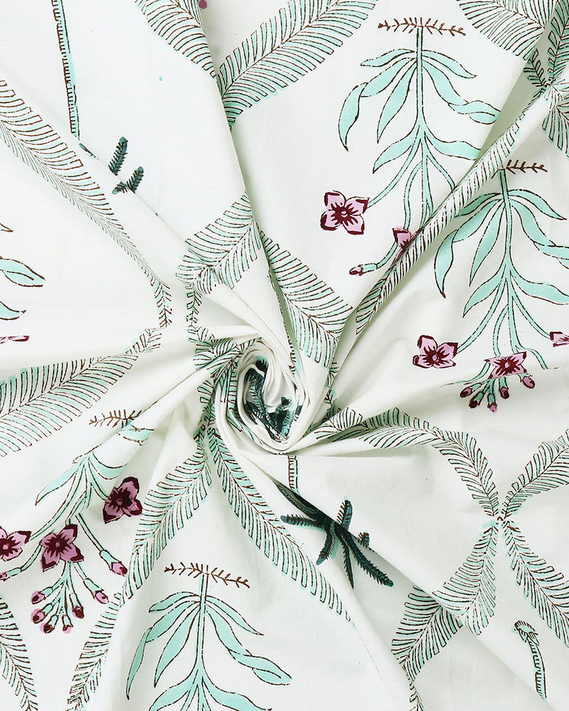 Artisanal Jaipur Handblock Printed 100% Premium Cotton King Bed Sheet with Matching Pillow Covers