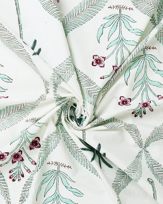 Artisanal Jaipur Handblock Printed 100% Premium Cotton King Bed Sheet with Matching Pillow Covers