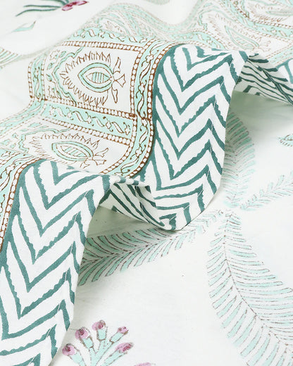 Artisanal Jaipur Handblock Printed 100% Premium Cotton King Bed Sheet with Matching Pillow Covers