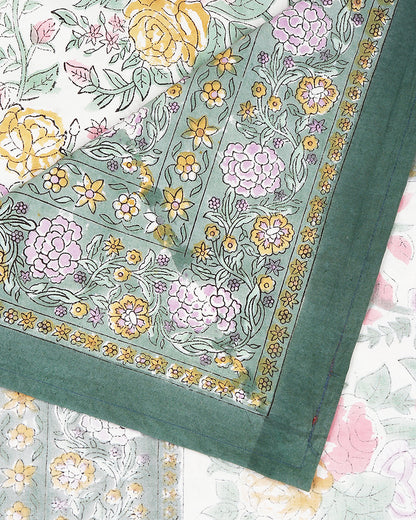 Traditional Jaipur Handblock Printed 100% Premium Cotton King Size Bed Sheet Set