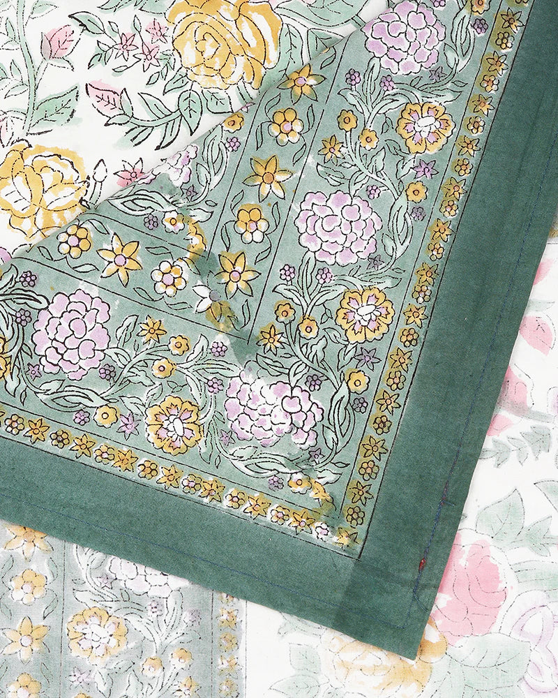 Traditional Jaipur Handblock Printed 100% Premium Cotton King Size Bed Sheet Set