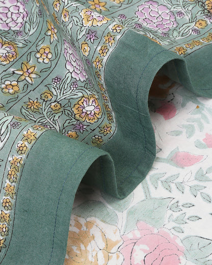 Traditional Jaipur Handblock Printed 100% Premium Cotton King Size Bed Sheet Set