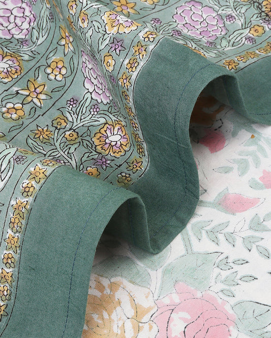 Traditional Jaipur Handblock Printed 100% Premium Cotton King Size Bed Sheet Set