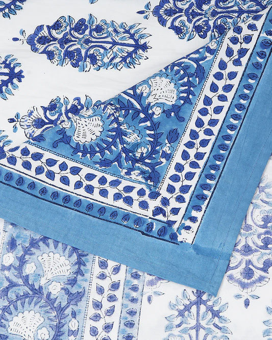 Classic Jaipur Handblock Printed 100% Premium Cotton King Bed Sheet Set with 2 Pillow Covers