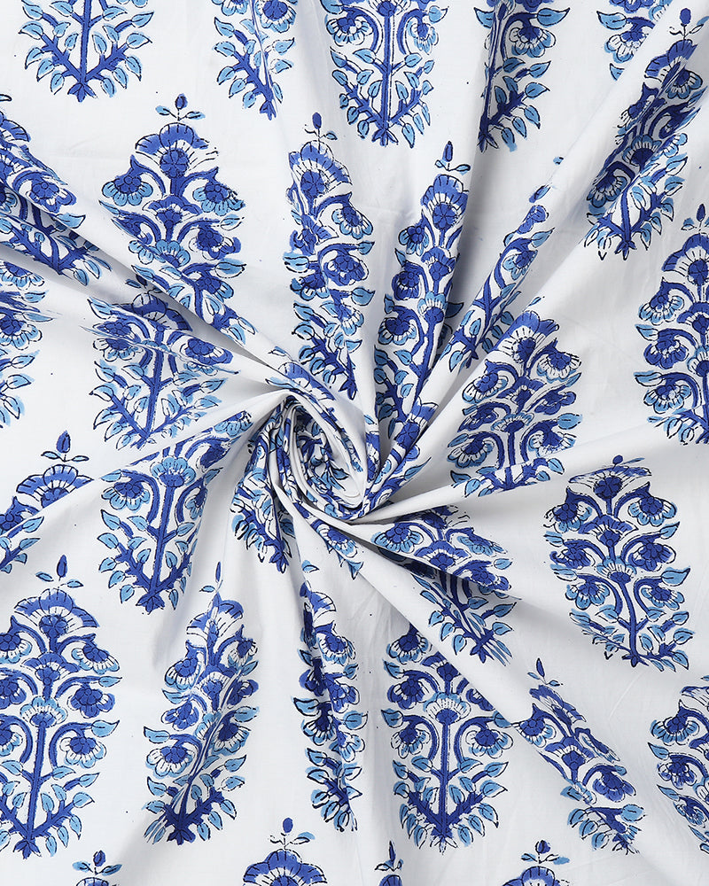 Classic Jaipur Handblock Printed 100% Premium Cotton King Bed Sheet Set with 2 Pillow Covers