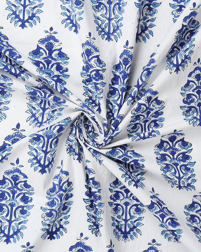 Classic Jaipur Handblock Printed 100% Premium Cotton King Bed Sheet Set with 2 Pillow Covers