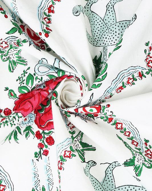 Luxurious Jaipur Handblock Printed 100% Premium Cotton King Size Bed Sheet with Pillow Covers