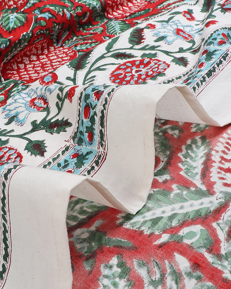 Cultural Jaipur Handblock Printed 100% Premium Cotton King Bed Sheet with Matching Pillow Covers