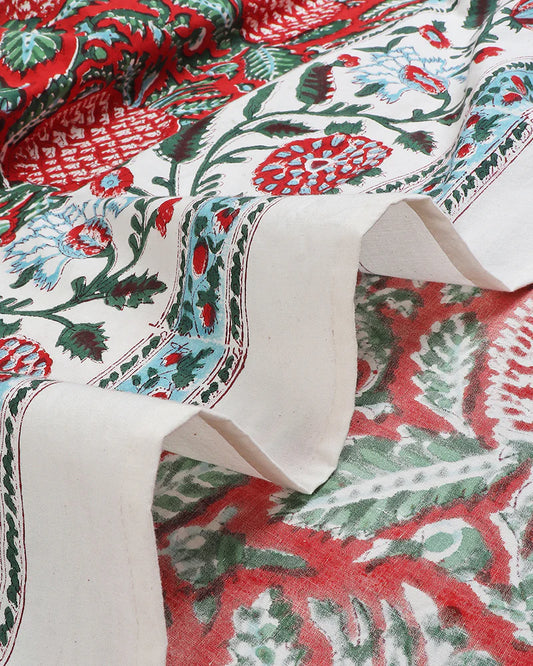 Cultural Jaipur Handblock Printed 100% Premium Cotton King Bed Sheet with Matching Pillow Covers