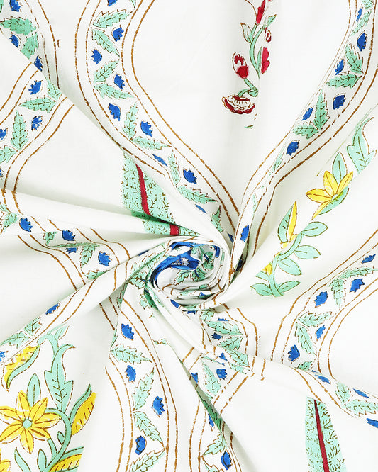 Vibrant Jaipur Handblock Printed 100% Premium Cotton King Bed Sheet with 2 Pillow Covers