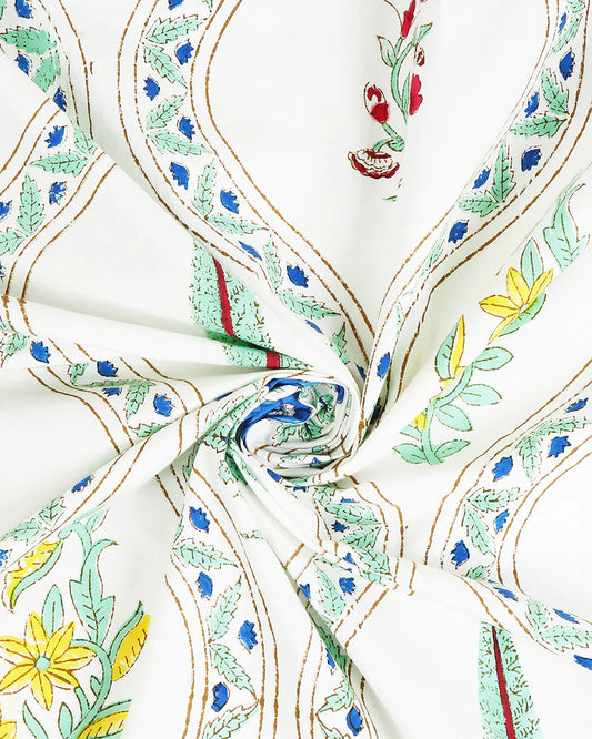 Vibrant Jaipur Handblock Printed 100% Premium Cotton King Bed Sheet with 2 Pillow Covers