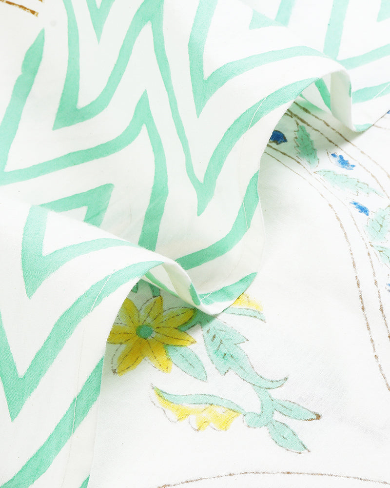 Vibrant Jaipur Handblock Printed 100% Premium Cotton King Bed Sheet with 2 Pillow Covers