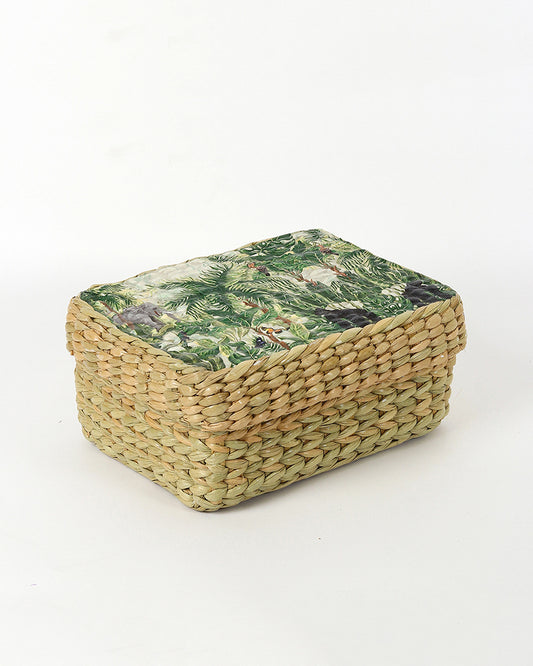 Seagrass Lid Storage Box | Storage Organiser | Jewellery Organisers Boxes