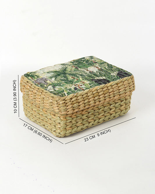 Seagrass Lid Storage Box | Storage Organiser | Jewellery Organisers Boxes