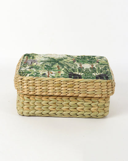 Seagrass Lid Storage Box | Storage Organiser | Jewellery Organisers Boxes