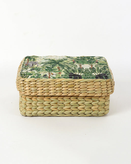 Seagrass Lid Storage Box | Storage Organiser | Jewellery Organisers Boxes