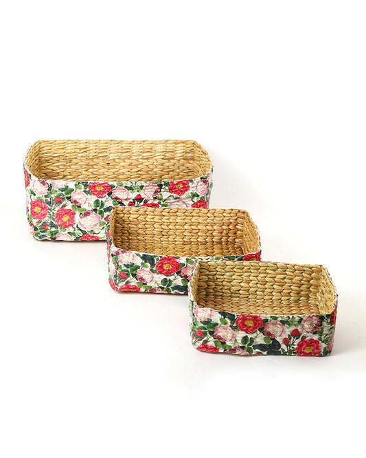 Office Desk Organizer | Stationary Organizers Box | Jute Table Organiser - Rectangular