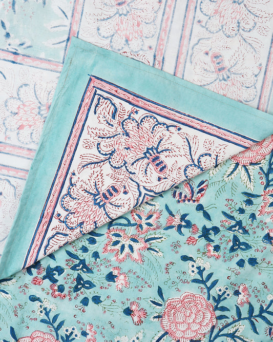 Contemporary Jaipur Handblock Printed 100% Premium Cotton King Size Bed Sheet Set