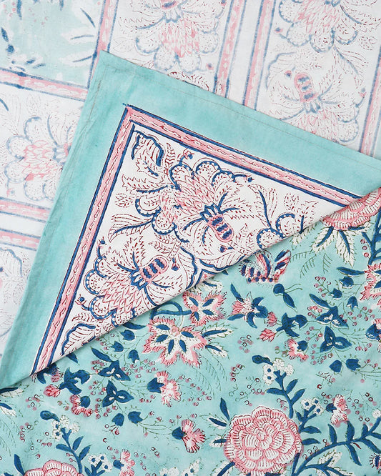 Contemporary Jaipur Handblock Printed 100% Premium Cotton King Size Bed Sheet Set