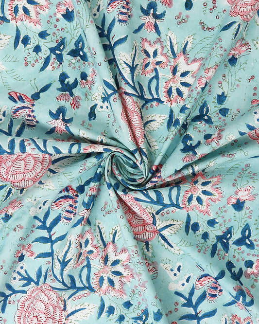 Contemporary Jaipur Handblock Printed 100% Premium Cotton King Size Bed Sheet Set