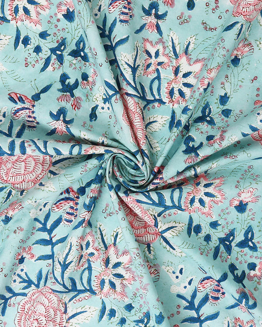 Contemporary Jaipur Handblock Printed 100% Premium Cotton King Size Bed Sheet Set