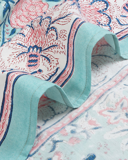 Contemporary Jaipur Handblock Printed 100% Premium Cotton King Size Bed Sheet Set