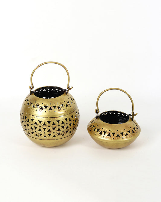 Metal Candle Holder | Tealight Holder | Diwali Decoration For Home - Set of 2