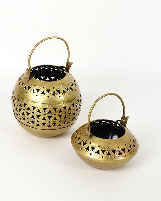 Metal Candle Holder | Tealight Holder | Diwali Decoration For Home - Set of 2
