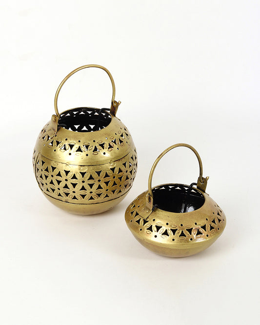 Metal Candle Holder | Tealight Holder | Diwali Decoration For Home - Set of 2