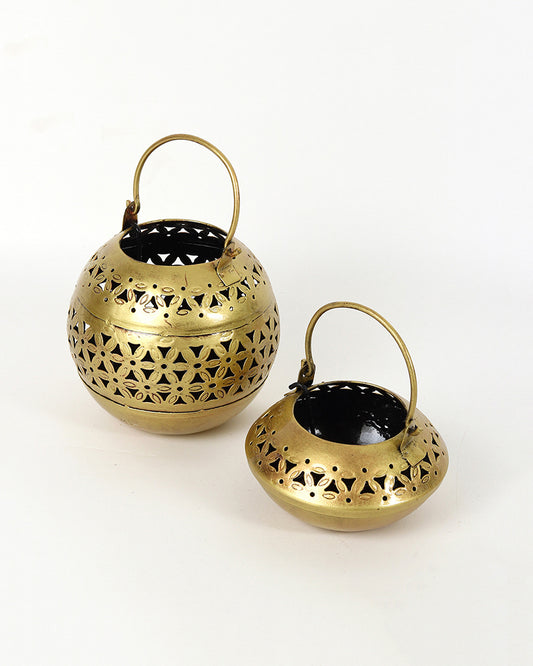 Metal Candle Holder | Tealight Holder | Diwali Decoration For Home - Set of 2