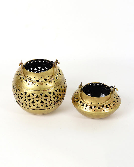 Metal Candle Holder | Tealight Holder | Diwali Decoration For Home - Set of 2