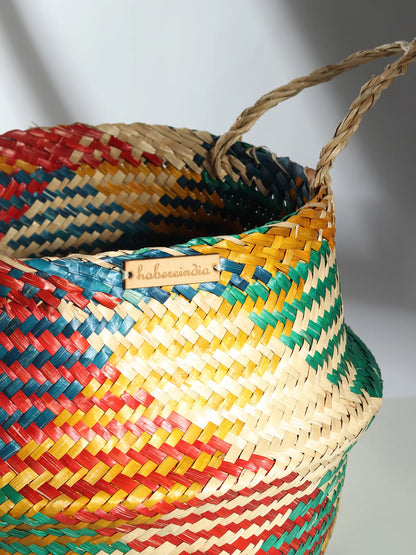 Plantes et paniers de rangement en jonc de mer - Multicolore